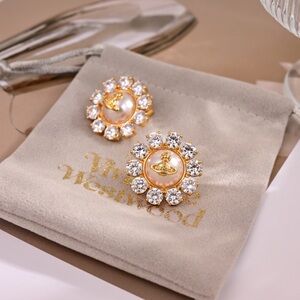 Vivienne Westwood Gold and Silver Pearl Earrings